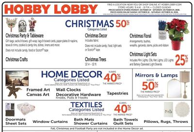 Hobby Lobby Weekly Ad October 18 - 24, 2026