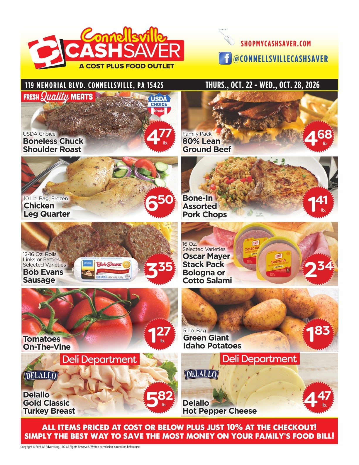 Cash Saver Connellsville Weekly Ad October 22 - 28, 2026