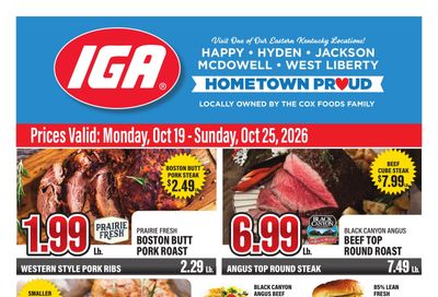 Cox Foods IGA Weekly Ad October 19 - 25, 2026