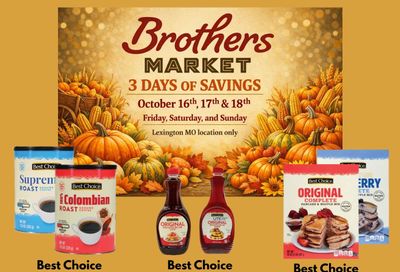 Brothers Market (Lexington, MO) 3 Day Sale Weekly Ad October 16 - 18, 2026
