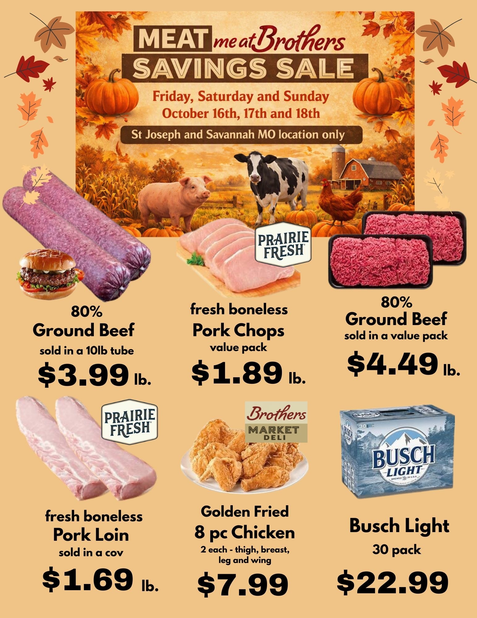 Brothers Market (Missouri) 3 Day Sale Weekly Ad October 16 - 18, 2026