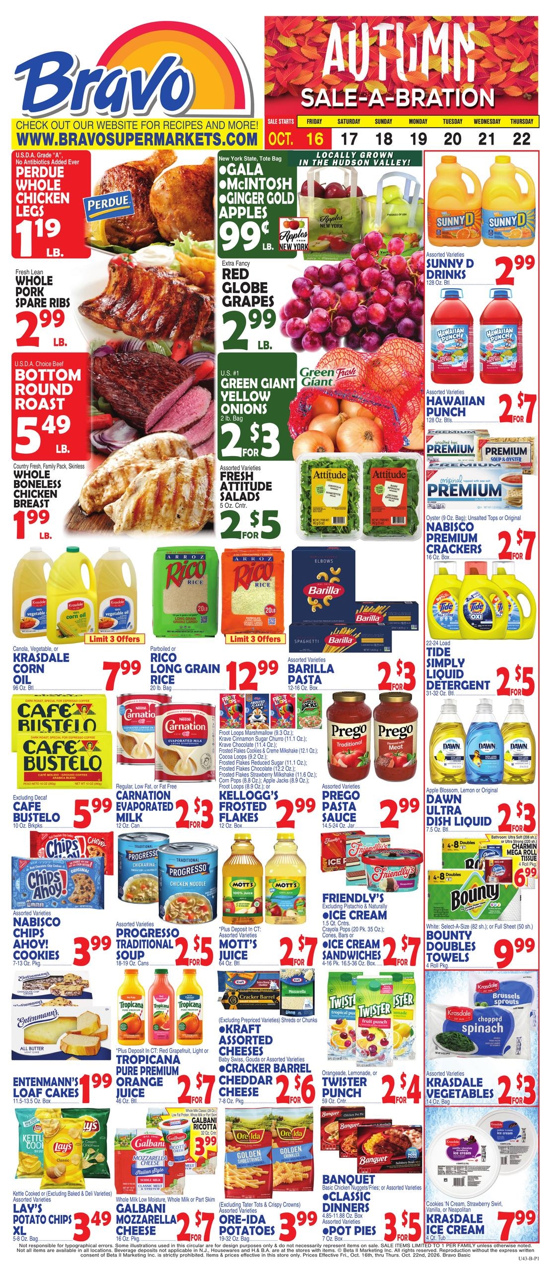 Bravo Supermarket (Hartford Area, CT) Weekly Ad October 16 - 22, 2026