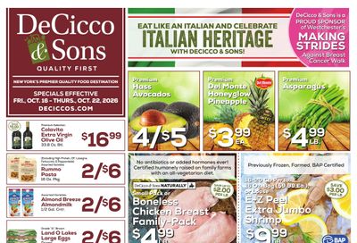 DeCicco & Sons Weekly Ad October 16 - 22, 2026