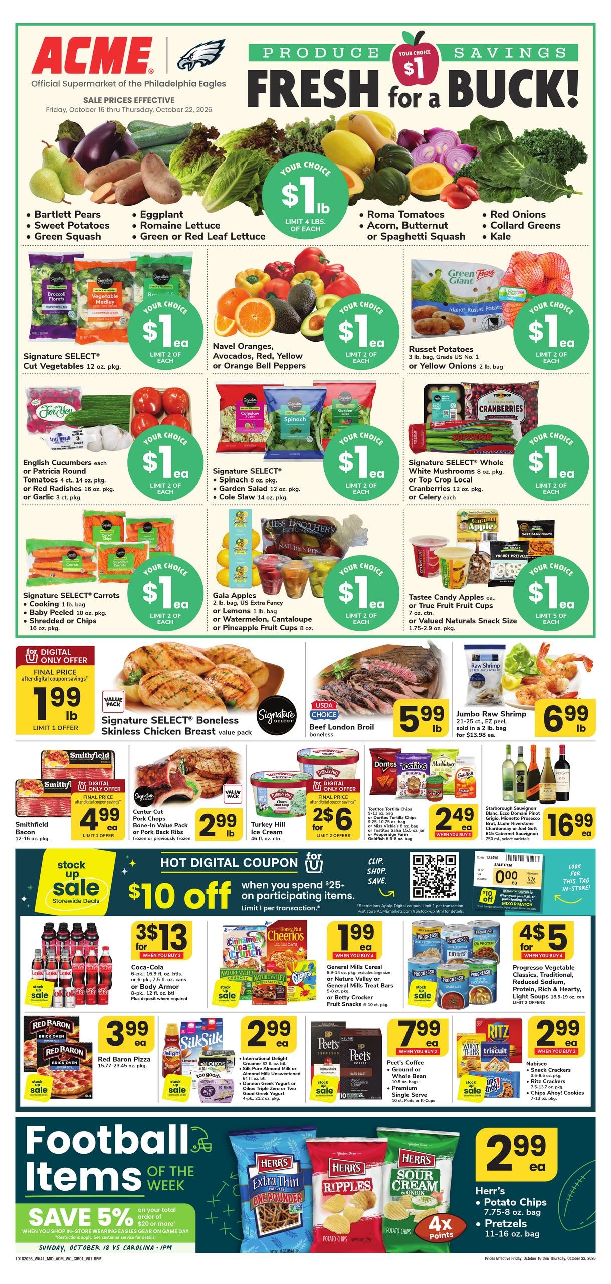 Acme Markets (Allentown Area, PA) Weekly Ad October 16 - 22, 2026
