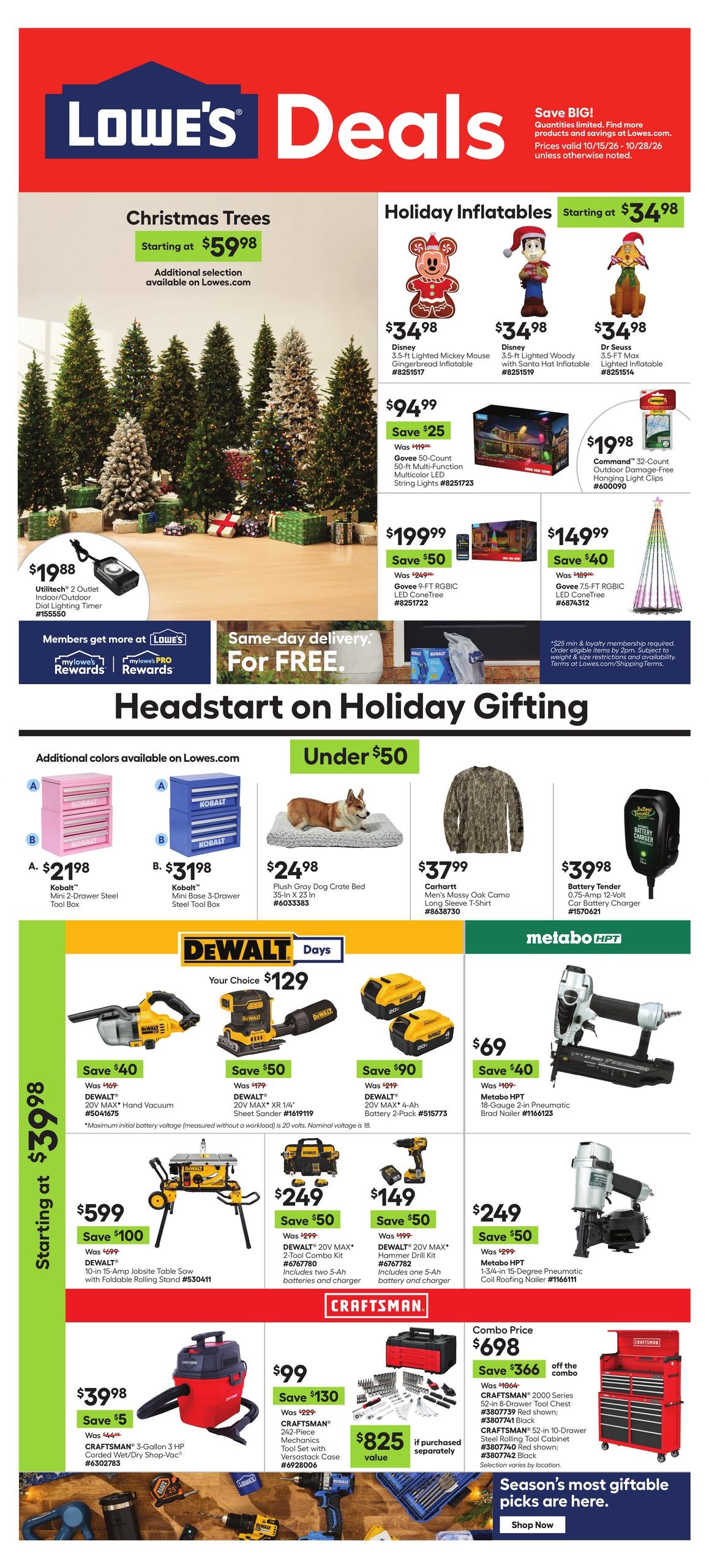 Lowe's (Arnold Area, CA) Weekly Ad October 15 - 28, 2026