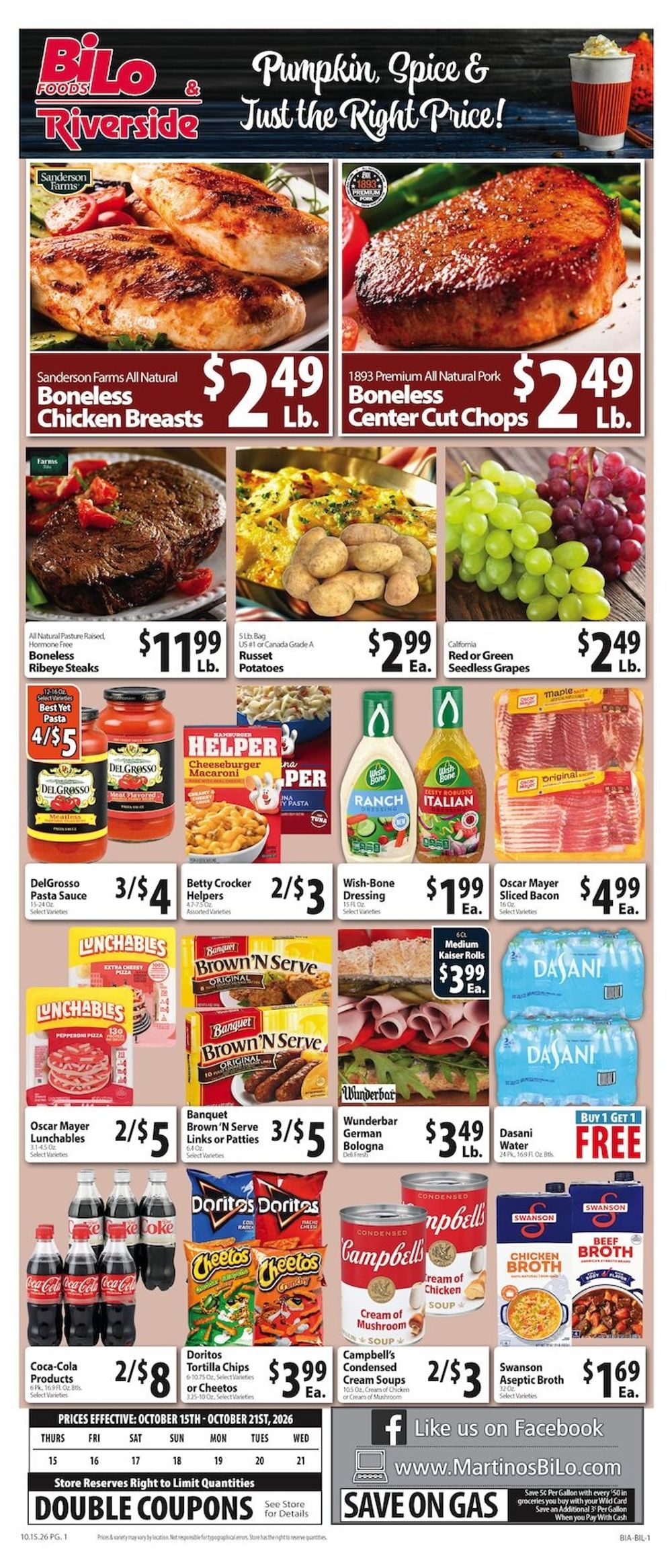 Martino's BI-LO Weekly Ad October 15 - 21, 2026