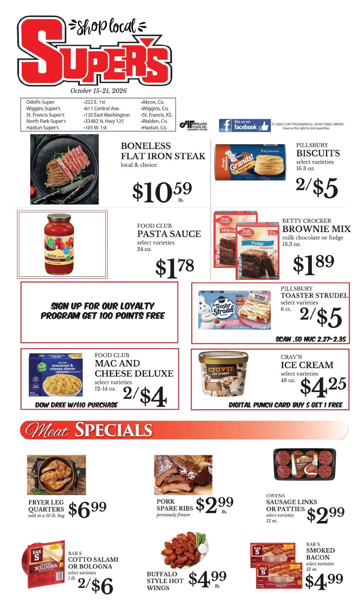 Odell's Super's Weekly Ad October 15 - 21, 2026