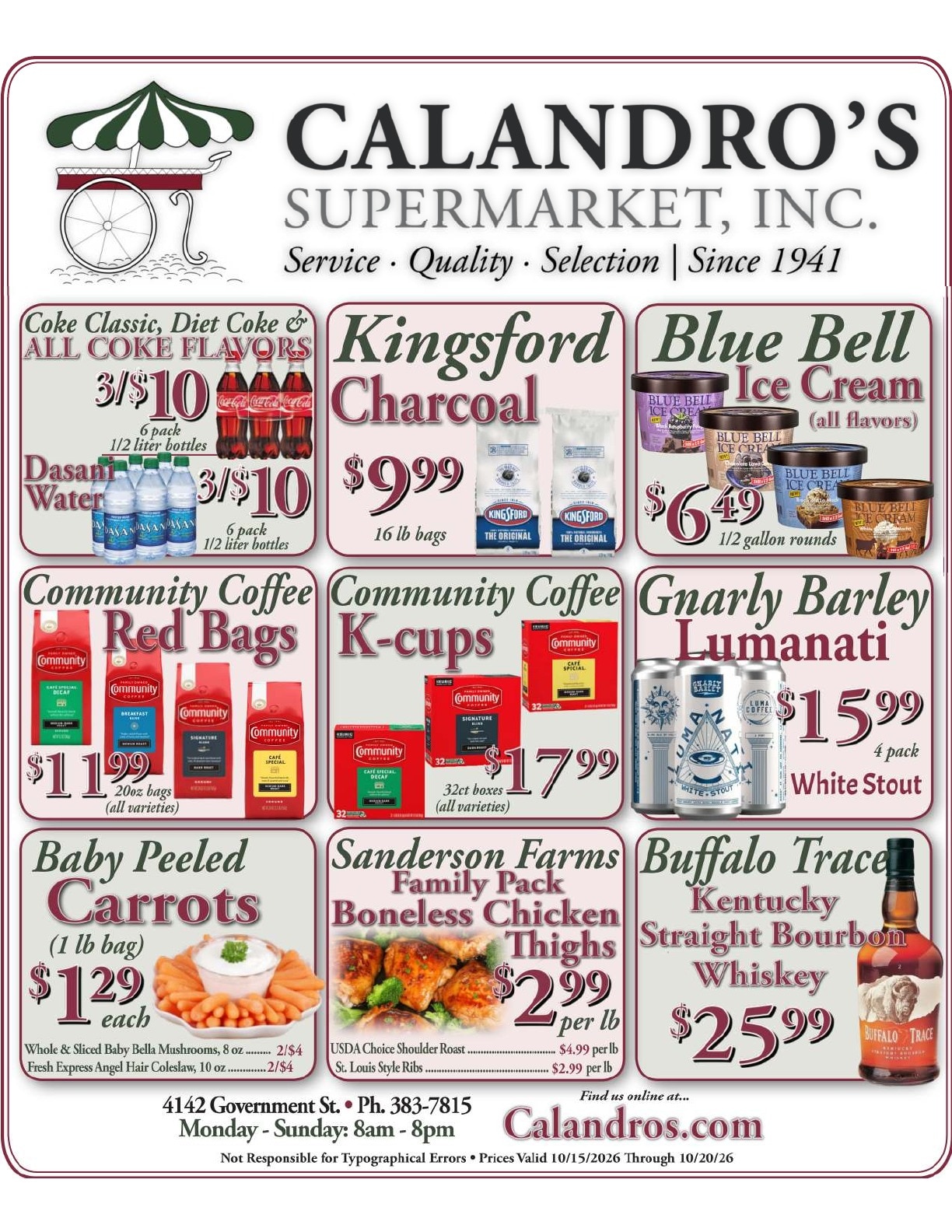 Calandro's Supermarket Weekly Ad October 15 - 20, 2026