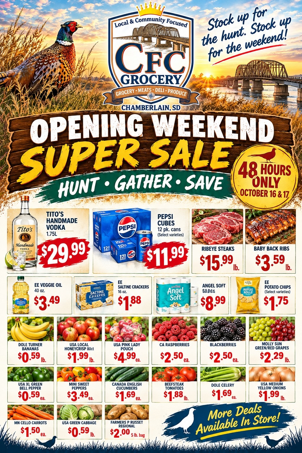Chamberlain Food Center Weekly Ad October 16 - 17, 2026