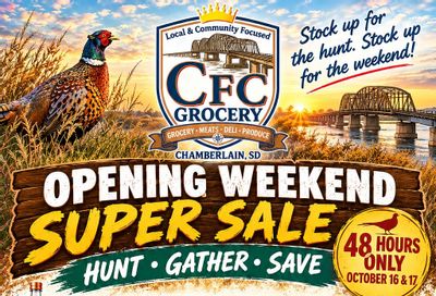Chamberlain Food Center Weekly Ad October 16 - 17, 2026