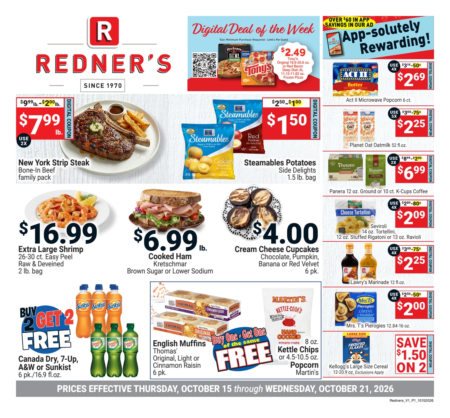 Redner's Markets (Douglassville and other locations, PA) Weekly Ad October 15 - 21, 2026
