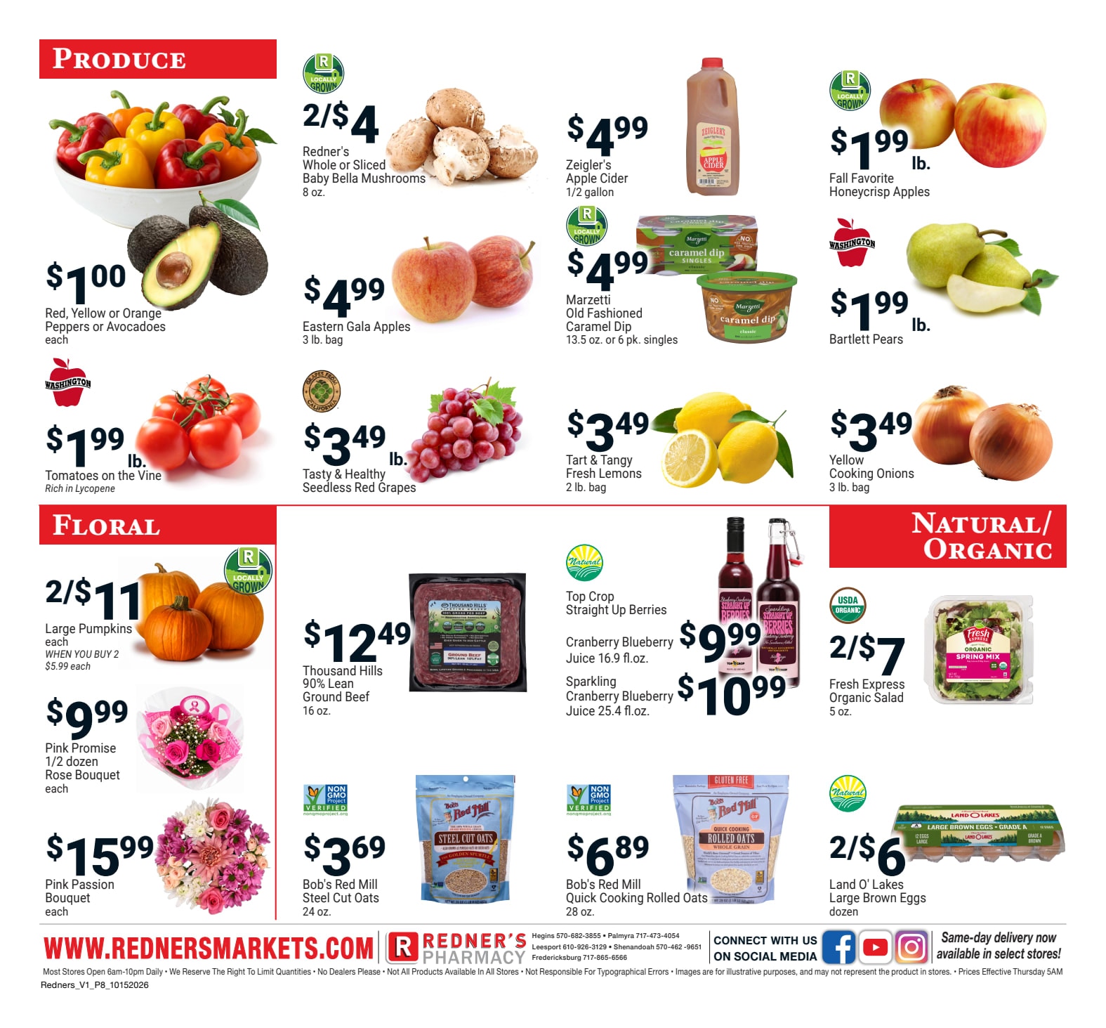 Redner's Markets (Fredericksburg and Palmyra, PA) Weekly Ad October 15 - 21, 2026
