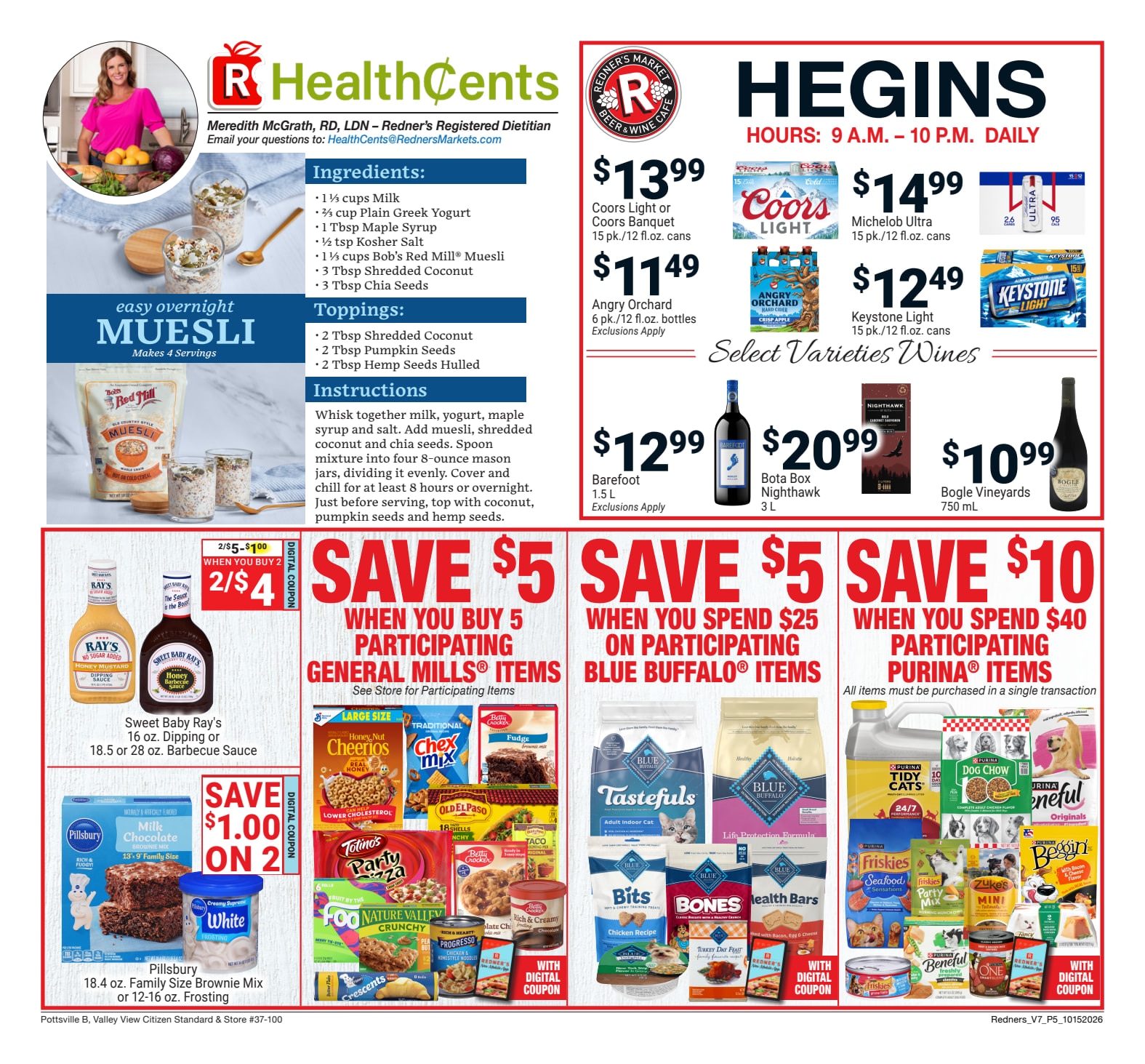 Redner's Markets (Hegins, PA) Weekly Ad October 15 - 21, 2026