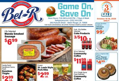 Bet-R Store Weekly Ad October 16 - 18, 2026