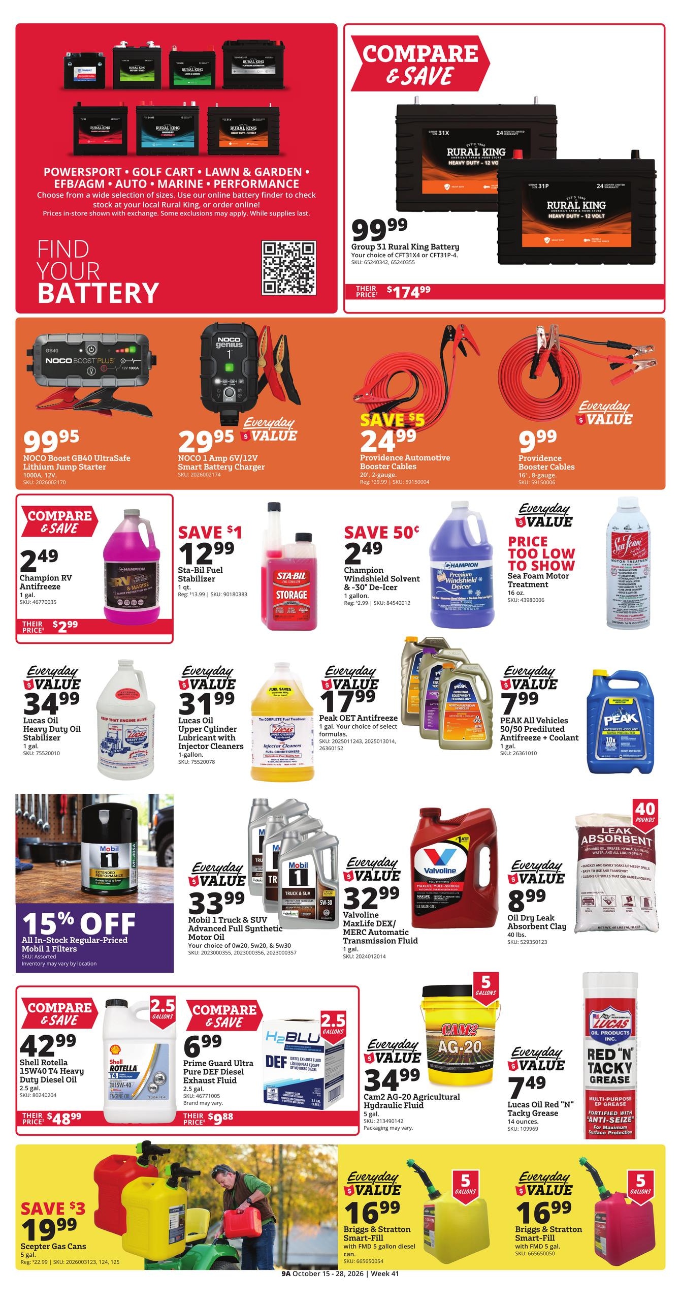 Rural King (Huntsville Area, AL) Weekly Ad October 15 - 28, 2026