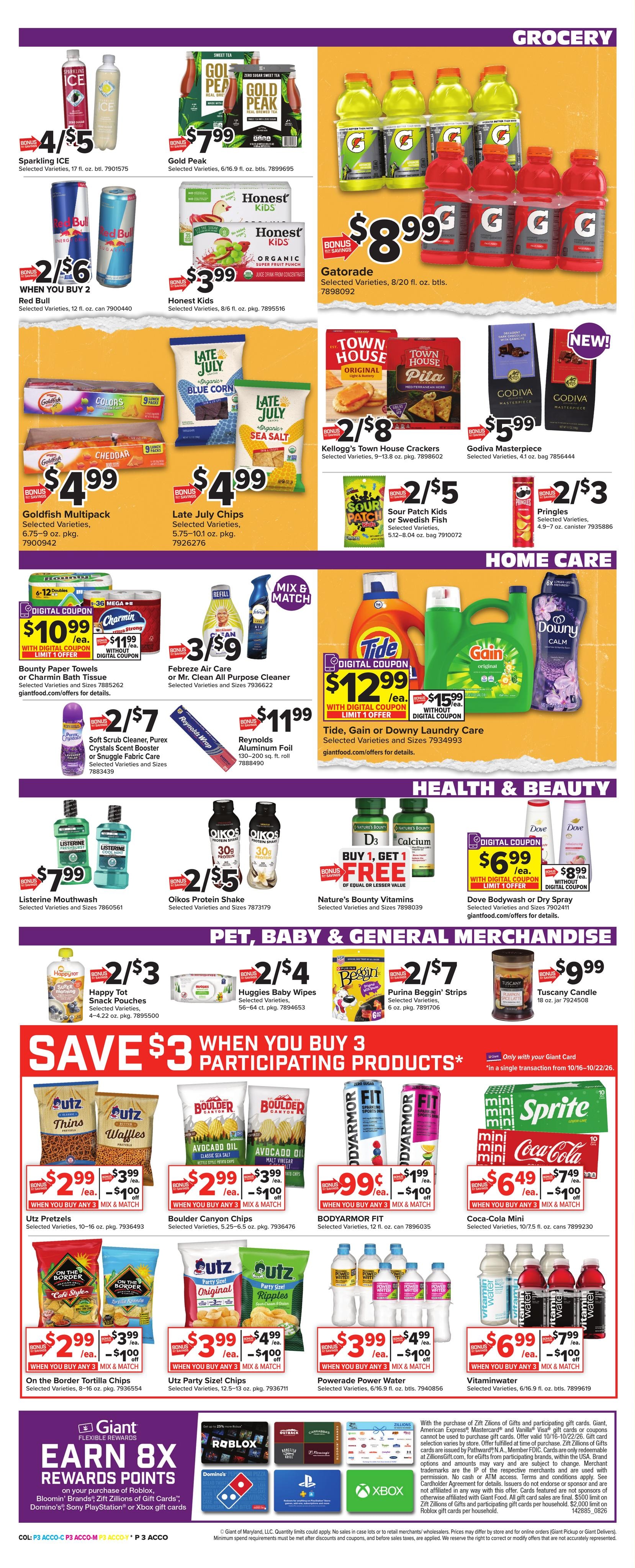 Giant Food (Parcel Return Service Area, DC) Weekly Ad October 16 - 22, 2026