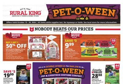 Rural King (Auburn Area, IN) Weekly Ad October 15 - 28, 2026