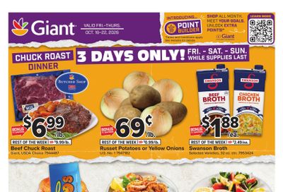 Giant Food (Alexandria Area, VA) Weekly Ad October 16 - 22, 2026
