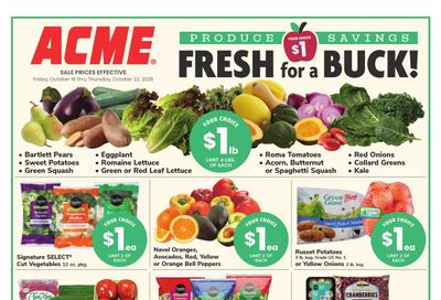 Acme Markets (Millbrook Area, NY) Weekly Ad October 16 - 22, 2026