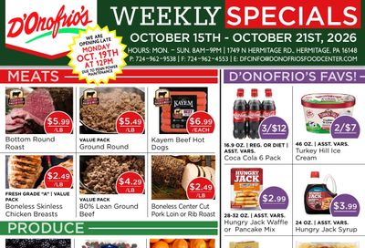 D'Onofrio's Food Center Weekly Ad October 15 - 21, 2026