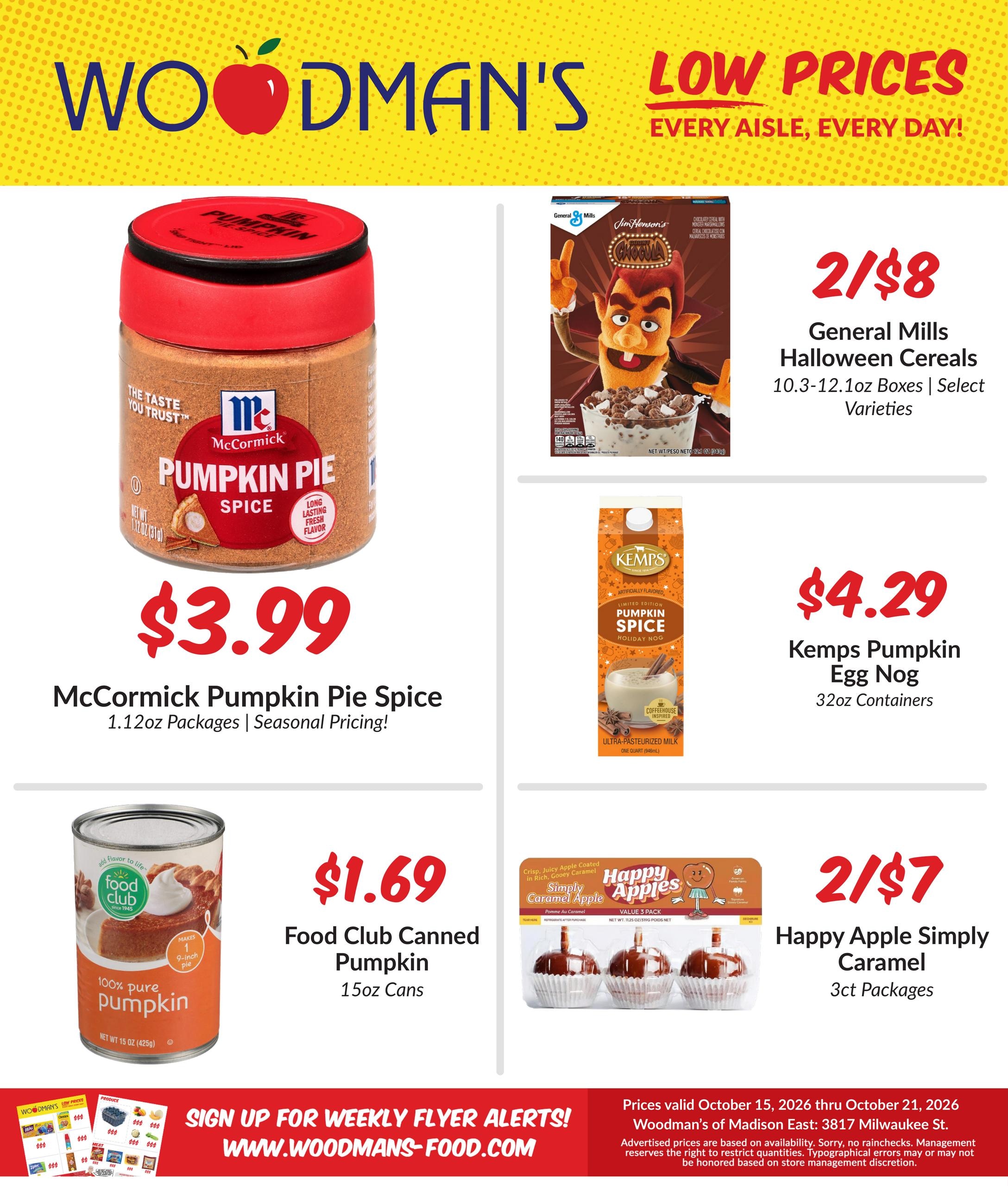 Woodman's Food Market (Madison Area, WI) M1000 Weekly Weekly Ad October 15 - 21, 2026