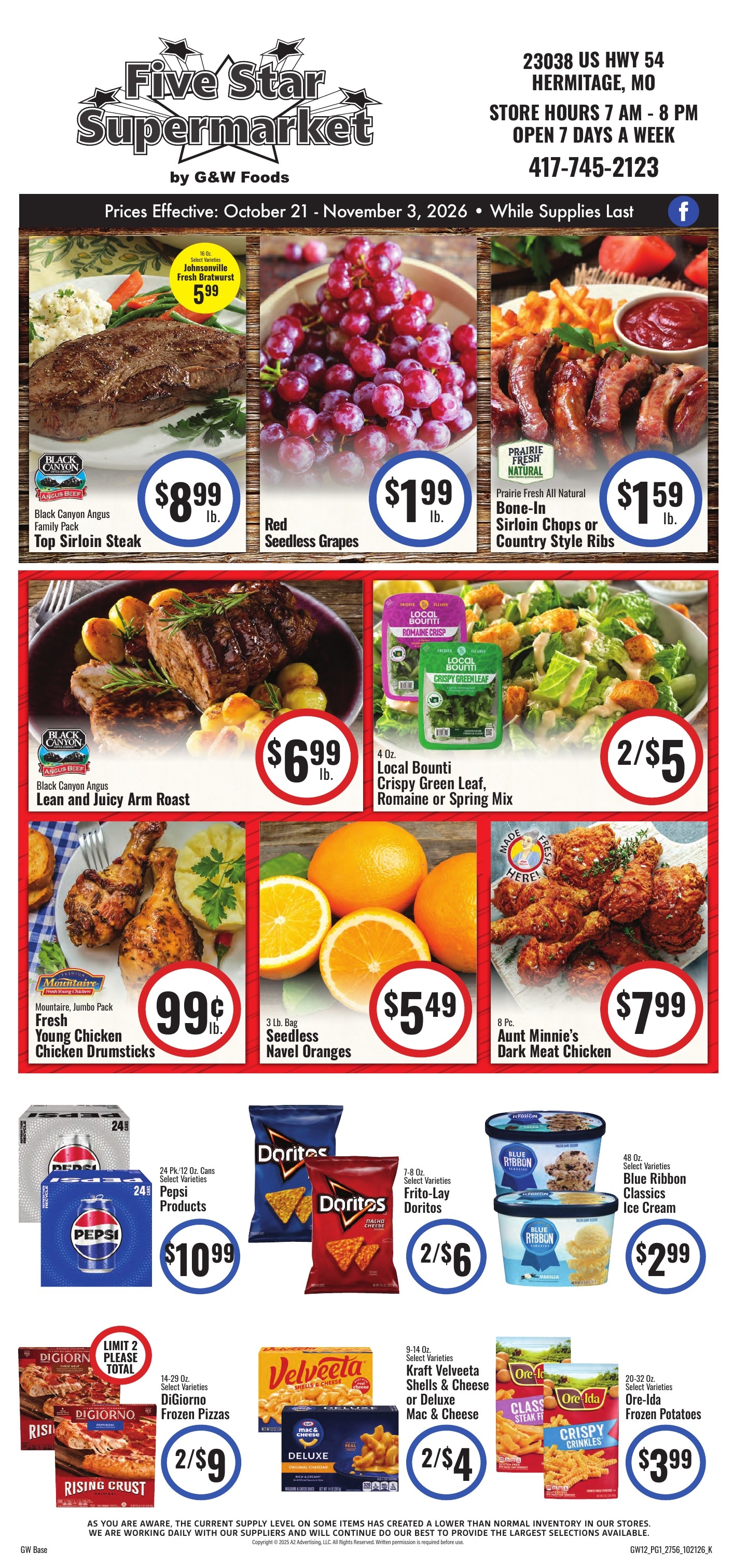 GW 5 Star Super Market Weekly Ad October 21 - November 3, 2026