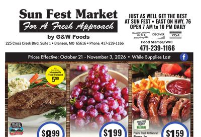 Sun Fest Market (Branson, MO) Weekly Ad October 21 - November 3, 2026