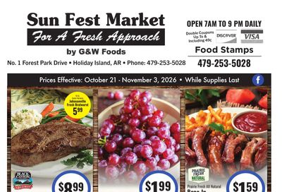 Sun Fest Market (Holiday Island, AR) Weekly Ad October 21 - November 3, 2026