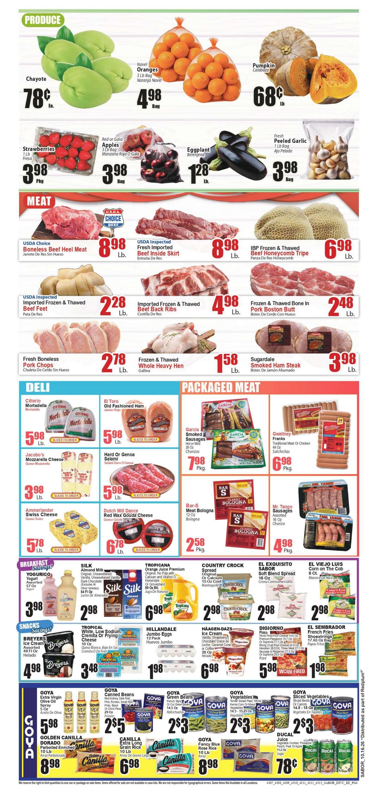 Sabor Tropical Weekly Ad October 16 - 22, 2026