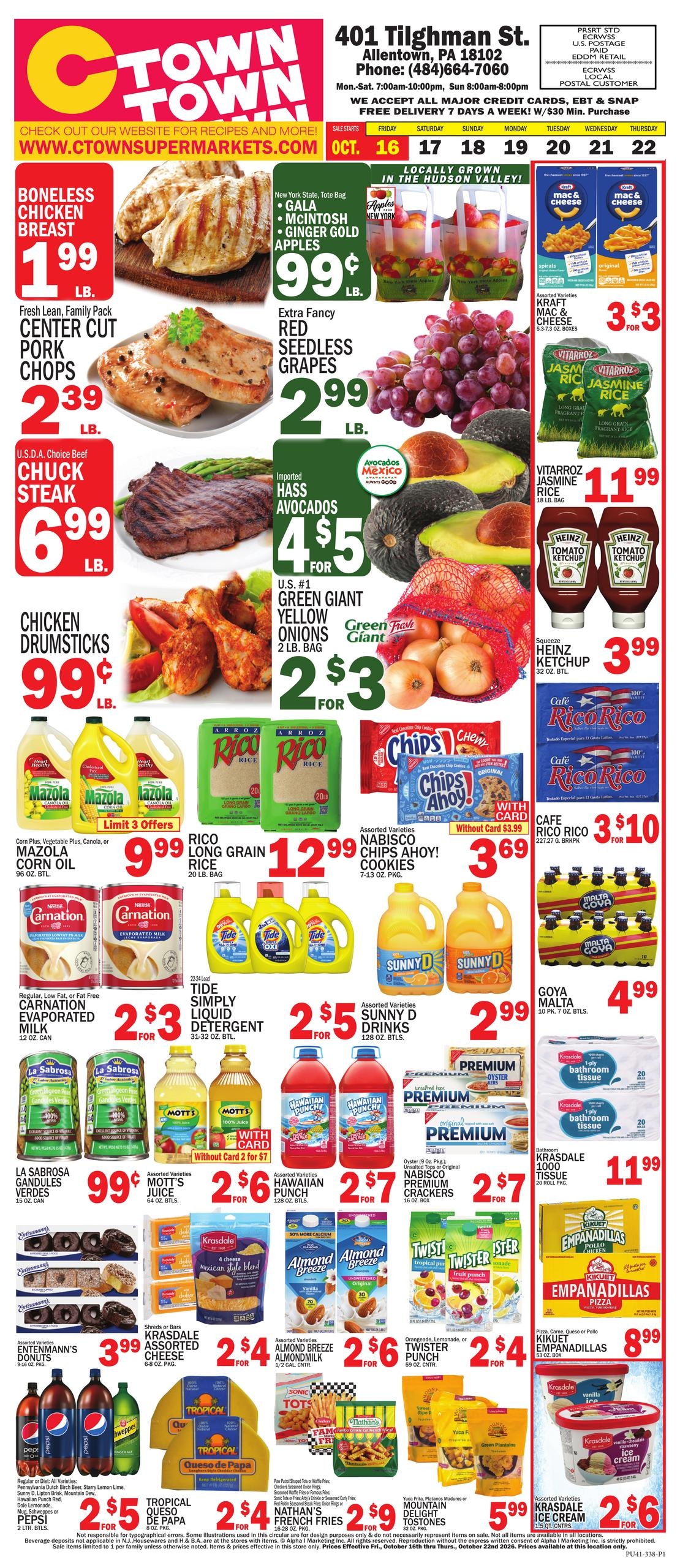 C Town (Allentown Area, PA) Weekly Ad October 16 - 22, 2026