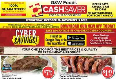 G&W Foods Cash Saver (Fort Scott, KS) Weekly Ad October 21 - November 3, 2026