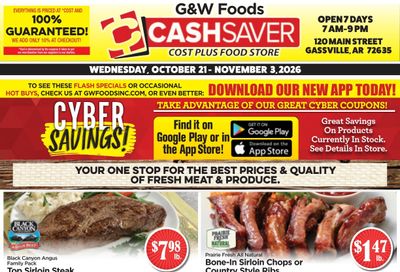 G&W Foods Cash Saver (Gassville, AR) Weekly Ad October 21 - November 3, 2026