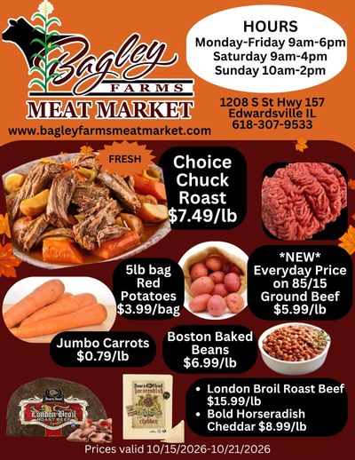Bagley Farms Meat Market Weekly Ad October 15 - 21, 2026