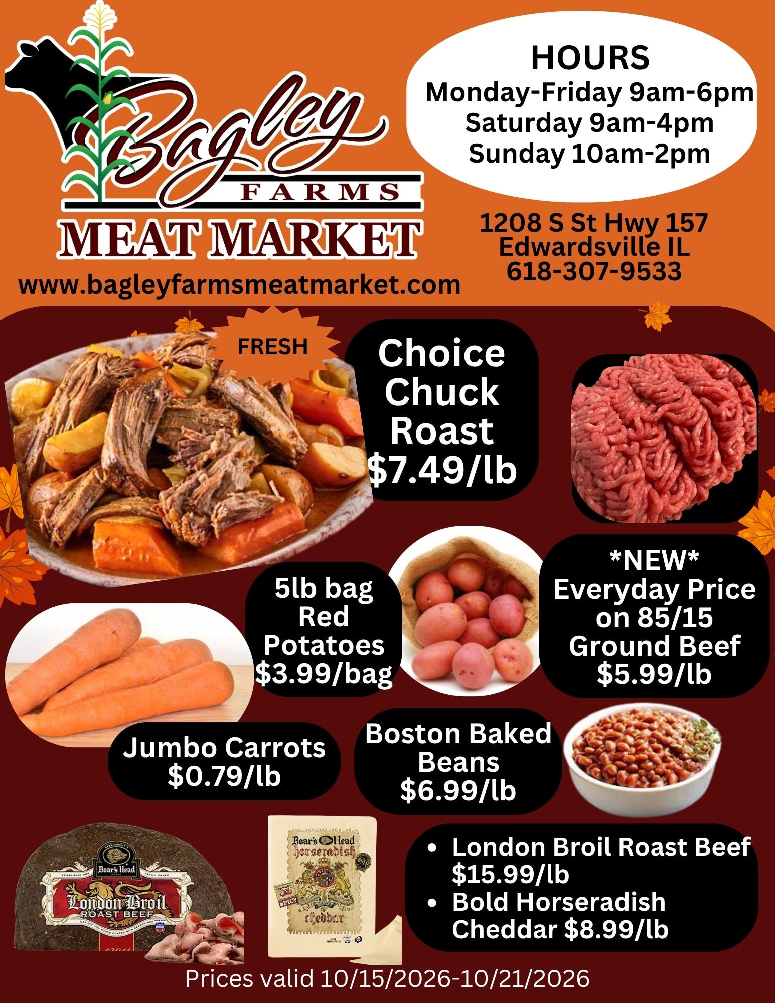 Bagley Farms Meat Market Weekly Ad October 15 - 21, 2026