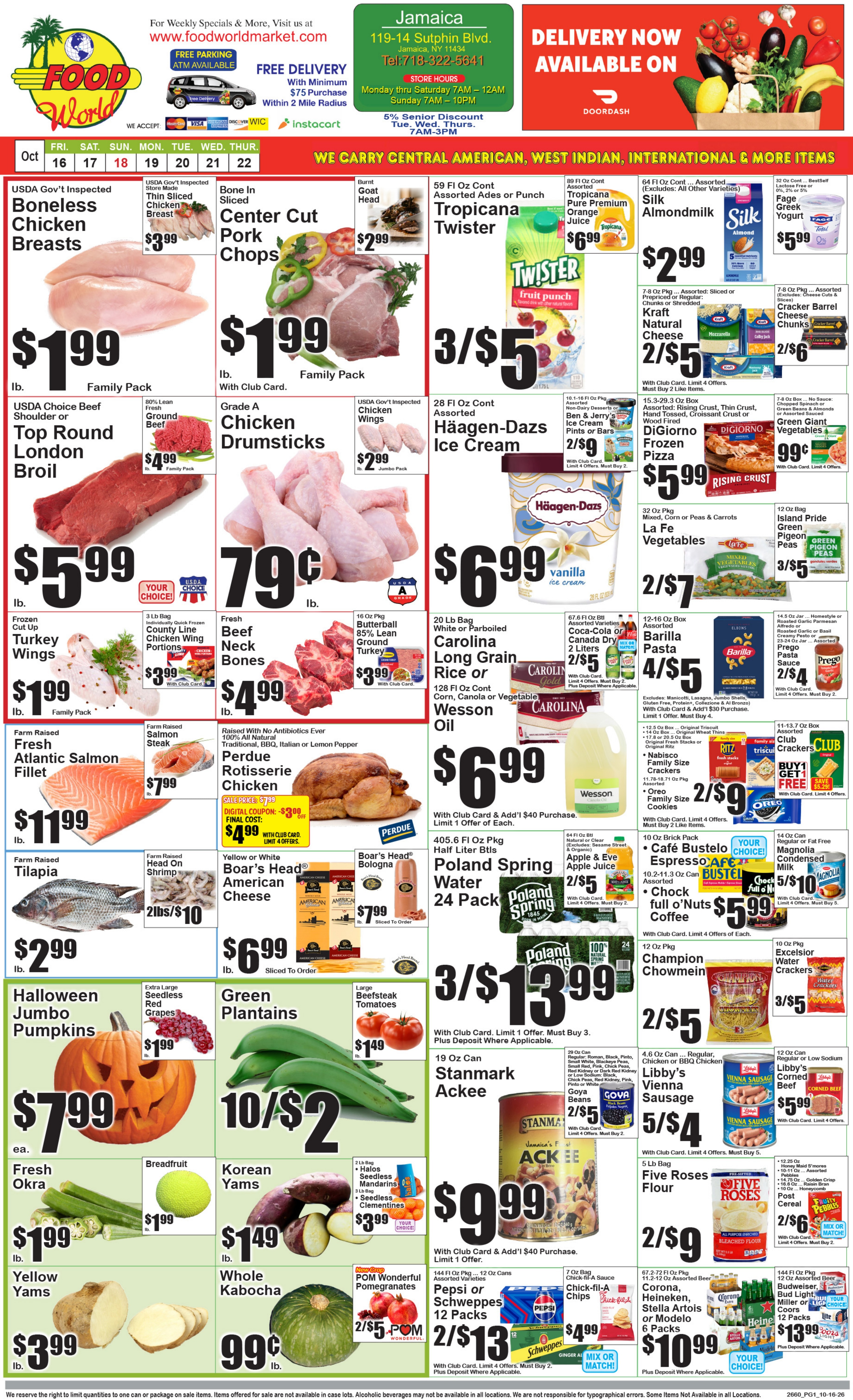 Food World Supermarket Weekly Ad October 16 - 22, 2026