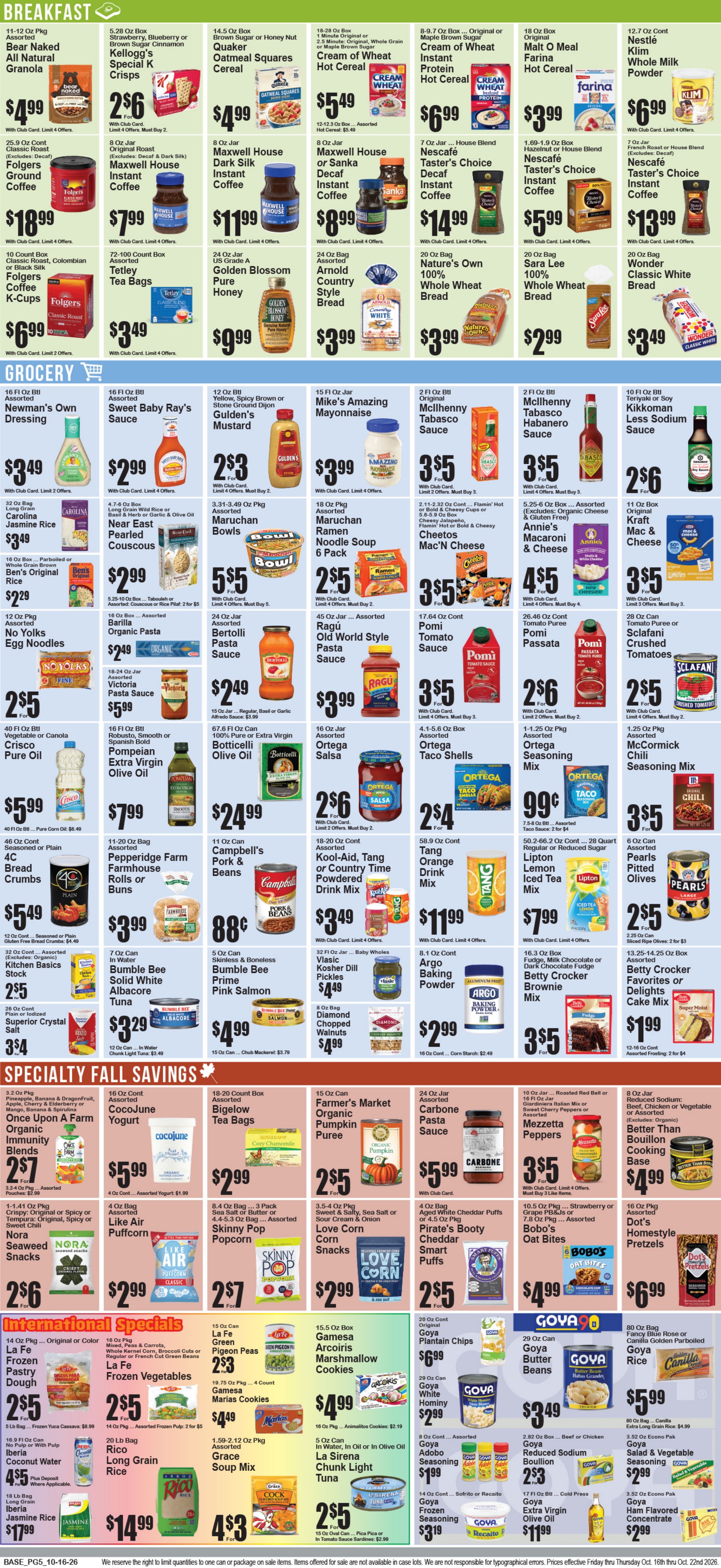 Food World Supermarket Weekly Ad October 16 - 22, 2026