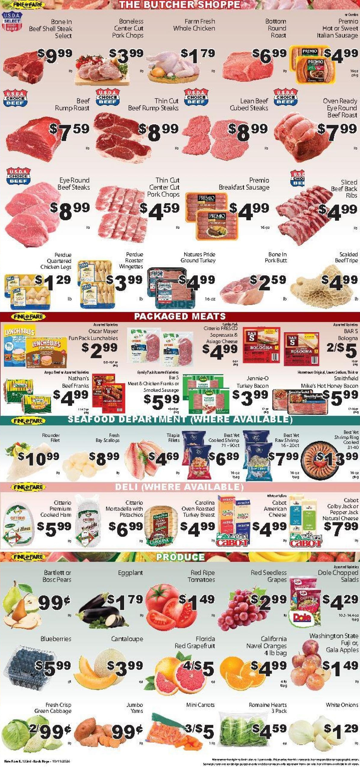 Fine Fare Supermarkets (Greenwich Area, CT) Weekly Ad October 11 - 17, 2026