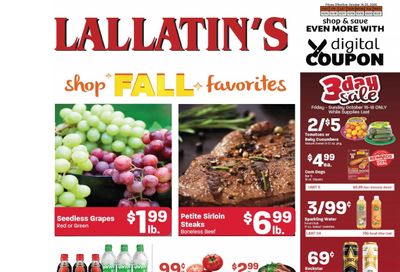 Lallatin Food Town Weekly Ad October 15 - 21, 2026