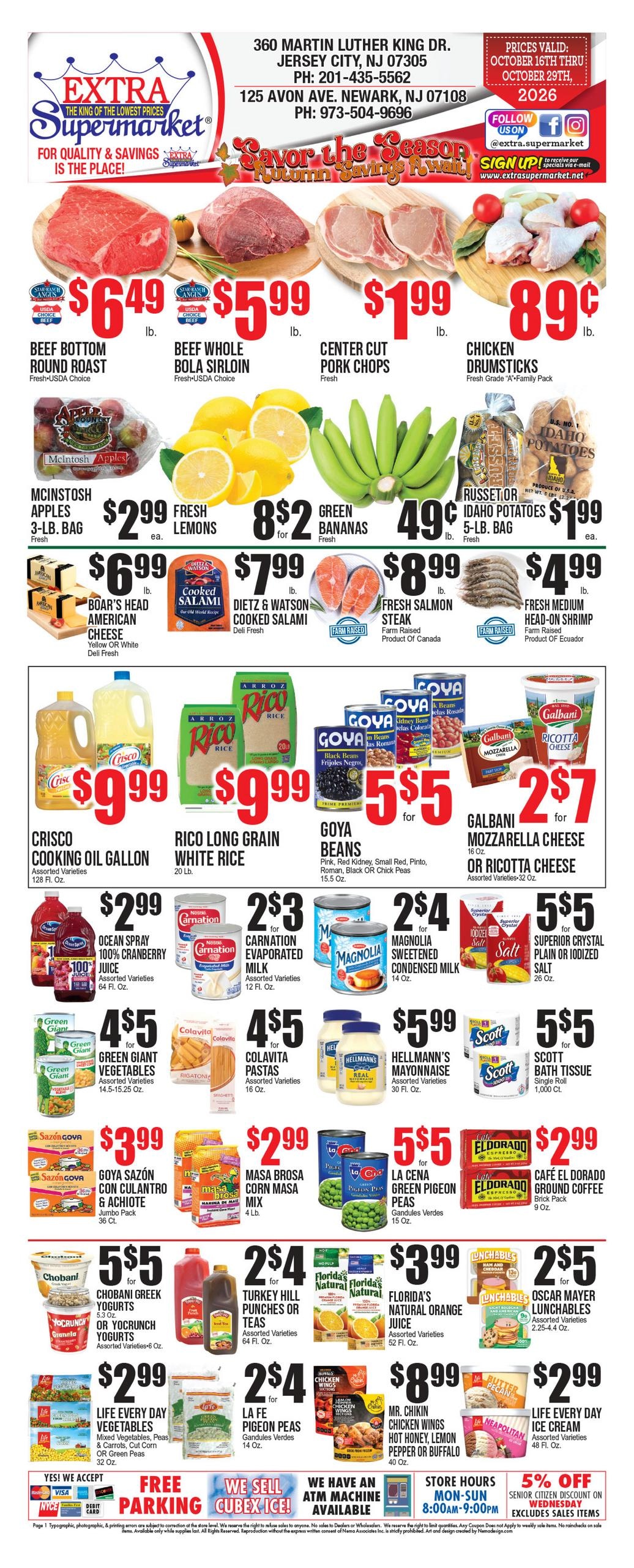 Extra Supermarket (Fairview Area, NJ) Weekly Ad October 16 - 29, 2026