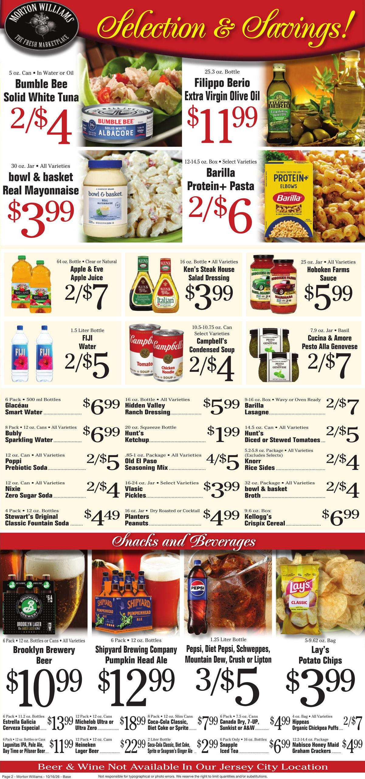 Morton Williams Supermarket (Jersey City Area, NJ) Weekly Ad October 16 - 22, 2026
