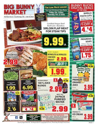 Big Bunny Market Weekly Ad October 16 - 22, 2026