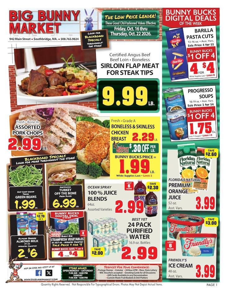 Big Bunny Market Weekly Ad October 16 - 22, 2026
