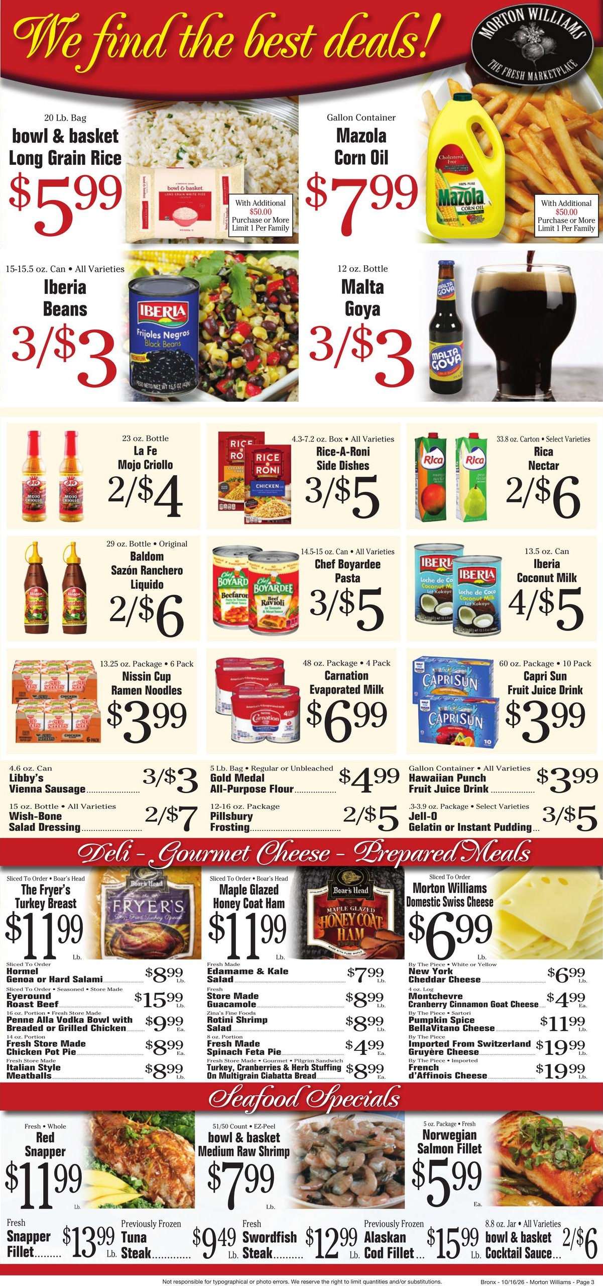 Morton Williams Supermarket (Yonkers Area, NY) Weekly Ad October 16 - 22, 2026
