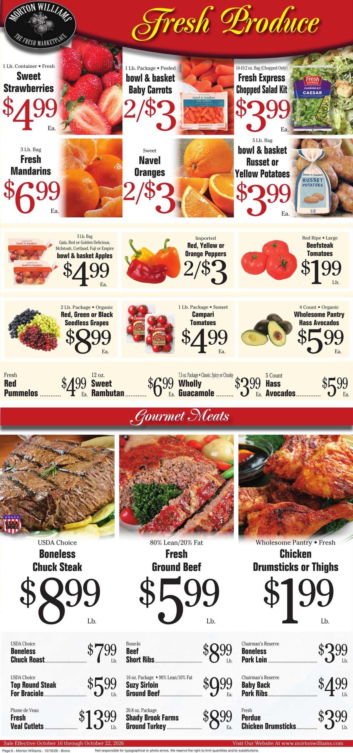 Morton Williams Supermarket (Yonkers Area, NY) Weekly Ad October 16 - 22, 2026