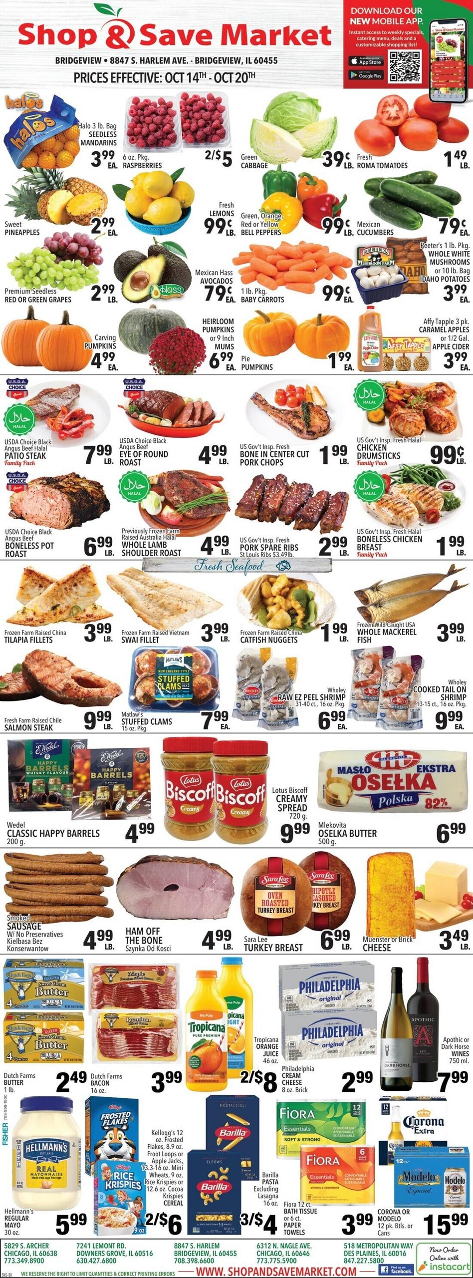 Shop And Save Market (Hometown Area, IL) Weekly Ad October 14 - 20, 2026
