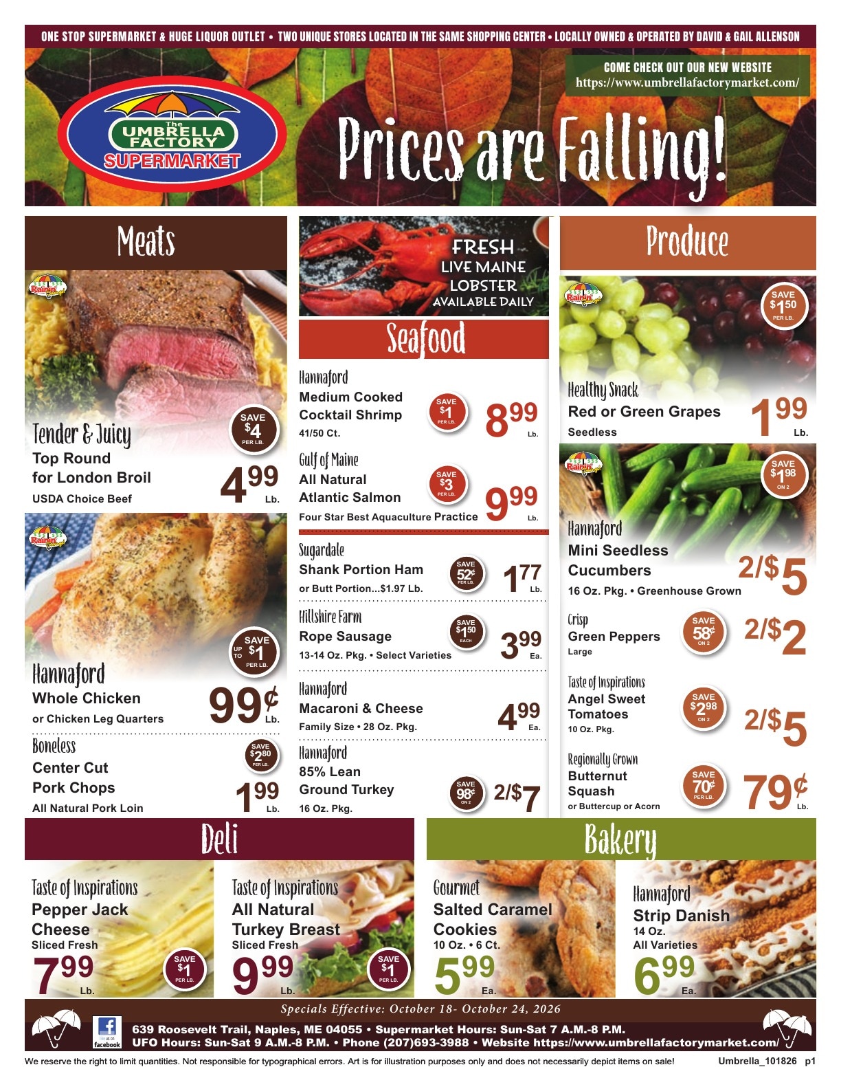 Umbrella Factory Supermarket Weekly Ad October 18 - 24, 2026