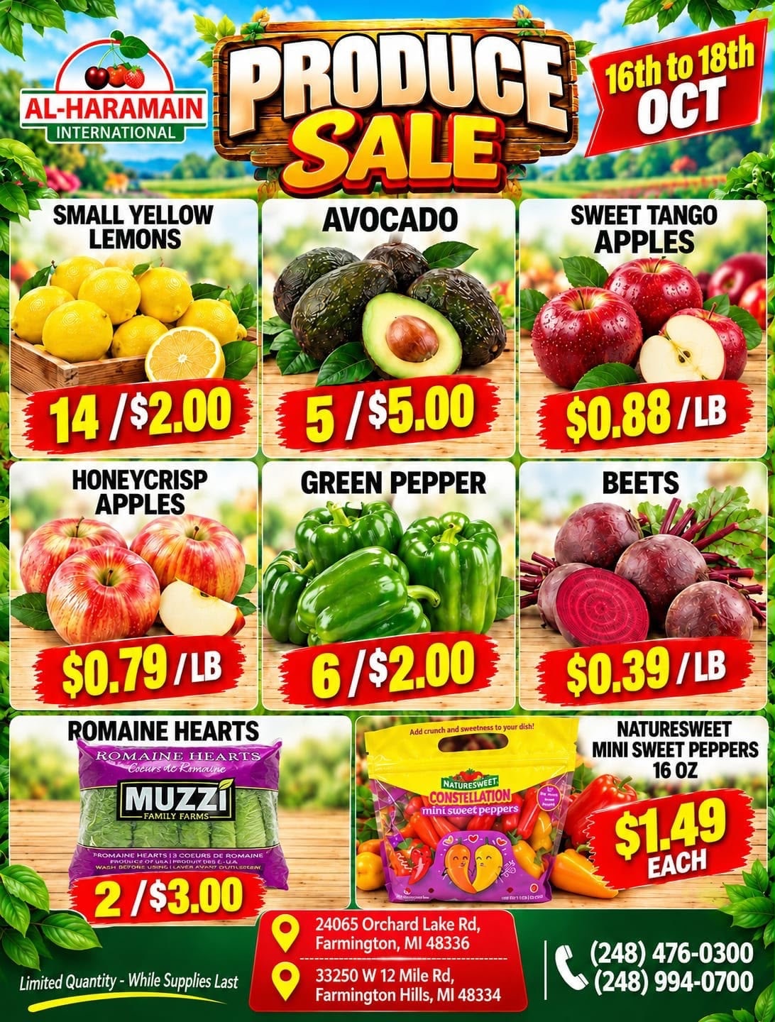 Al-Haramain International (33250 West 12 Mile Road, Farmington Hills, MI) Weekly Ad October 16 - 17, 2026