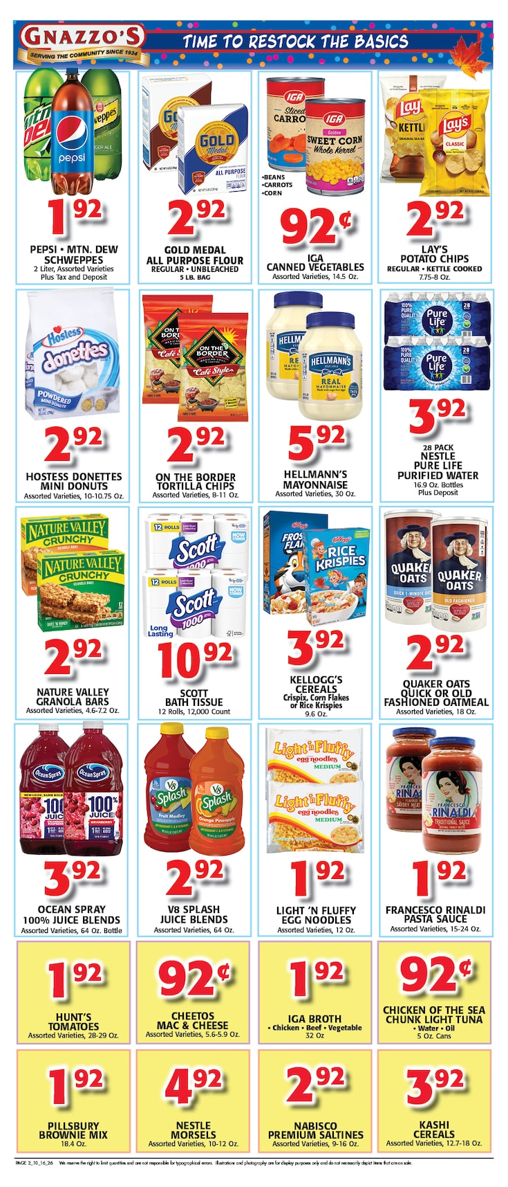 Gnazzo's Food Center Weekly Ad October 14 - 20, 2026