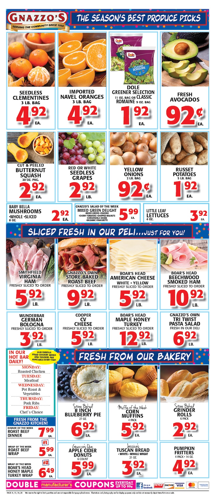 Gnazzo's Food Center Weekly Ad October 14 - 20, 2026
