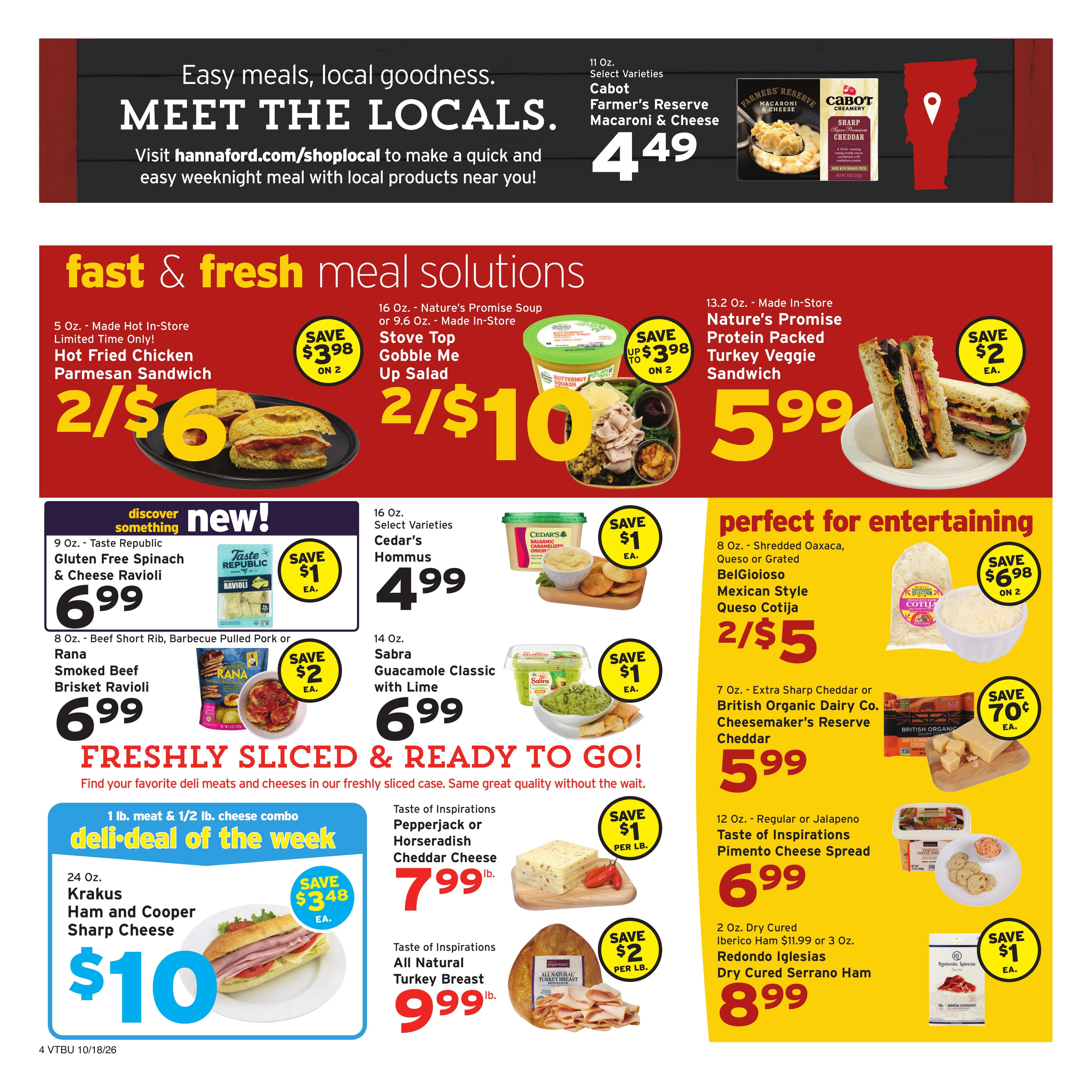 Hannaford (Barre Area, VT) Week 43 Flyer for Flipp Weekly Ad October 18 - 24, 2026